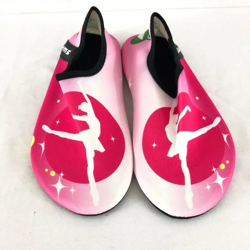 Met Girls Water Shoes Ballerina Frog Slip On Fabric Pink Size 34/35 US 2.5/3
